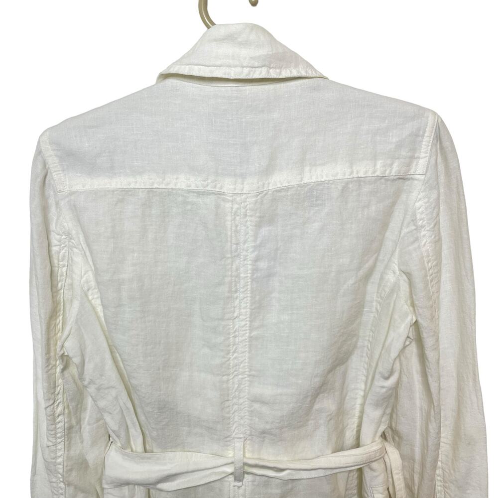 NWT Talbots White 100% Linen Utility Jacket Coat Military Style Womens Size 6 - Picture 6 of 11